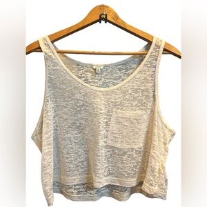 Cream Cropped Tank Top